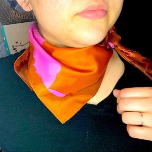 Vintage Abstract Floral Pink Fashion Scarf